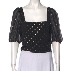 Senlis Metallic Polka Dot Crop Top Size Small